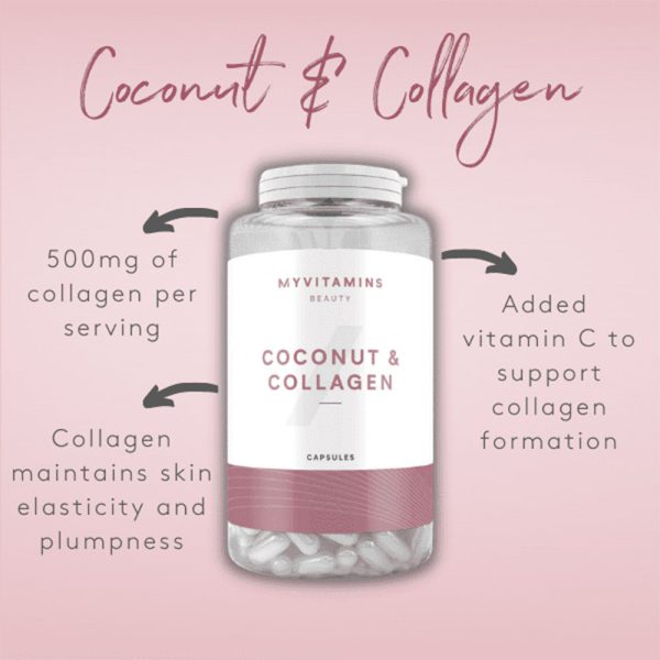 کپسول کوکنات کلاژن مای ویتامینز اصل تقویت پوست،مو و ناخنMY VITAMINS COCONUT COLLAGEN